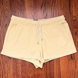 Butter Yellow Gap Drawstring Sweat Shorts Size Small Petite 2” Inseam